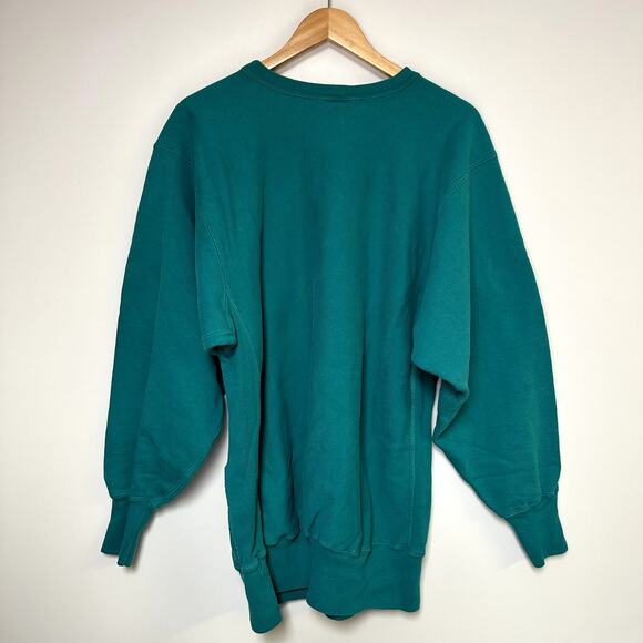 Vintage Champion Sweatshirt 90s Reverse Weave Sweater Teal - Picture 3 of 3
